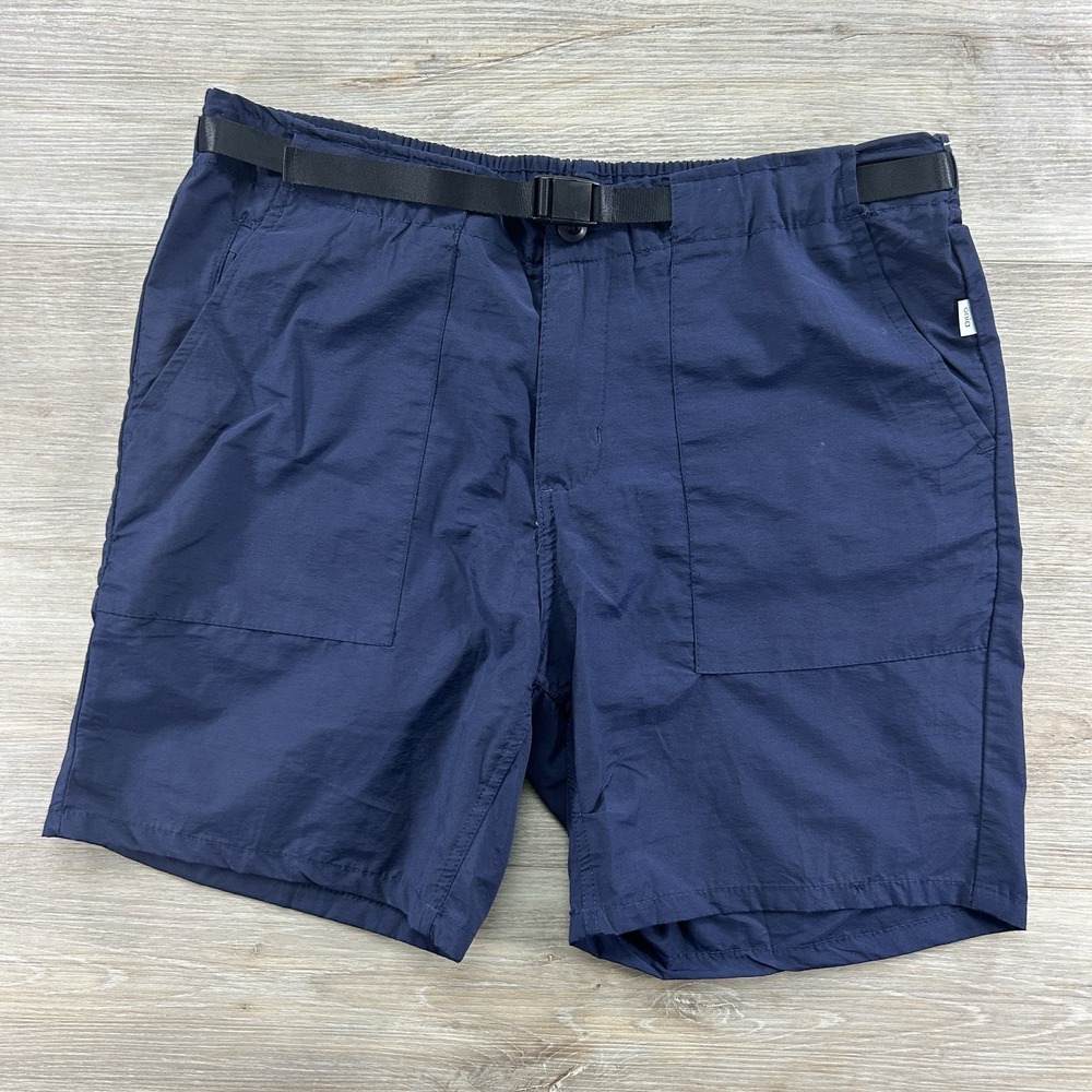 ONIA Men's Buckle Utility Hybrid Short Sz Medium 7" Deep Navy Cotton Nylon